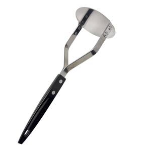Vtg Stainless Steel Potato Masher Ricer Black Riveted Handle USA MCM Unbranded